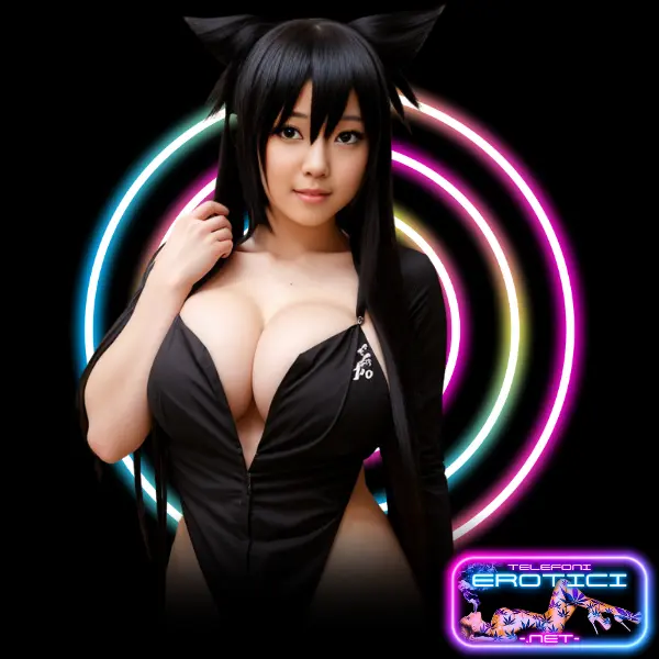 Telefoni Erotici Tettone Donna in pigiama con décolleté abbondante mentre parla al telefono erotico tettone.